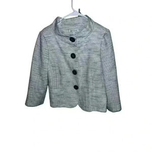 HARVE BERNARD BLAZER SZ 10 Button High Neck Office Siren Secretary Preppy